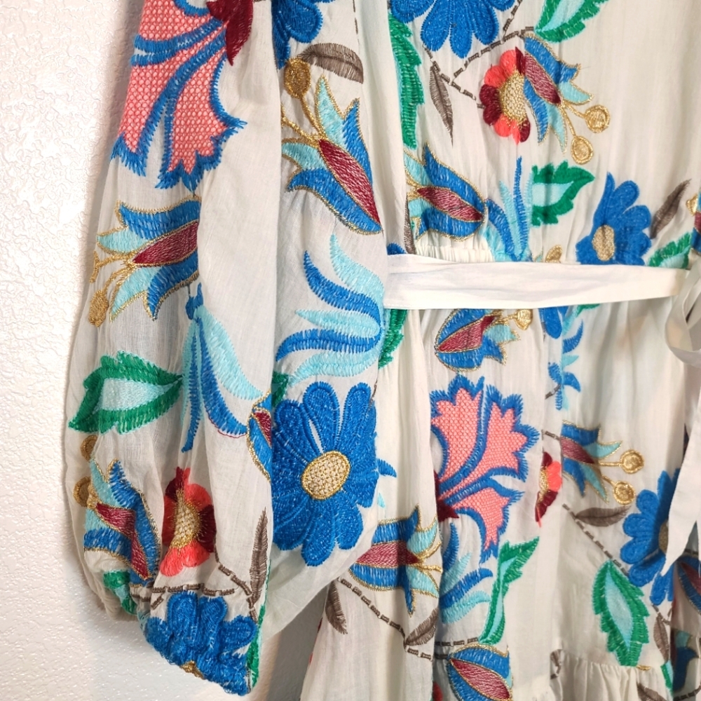 Oliphant Flirty Short Long Sleeve Dress in Monet Size Large - Picture 8 of 14